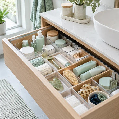 Cajones de baño organizados
