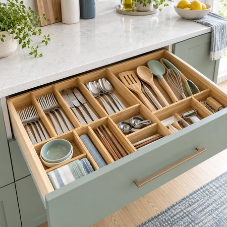 Cajón de cocina organizado